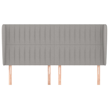 Hoofdbord Met Randen Stof 163 x 23 x 118/128 cm Lichtgrijs