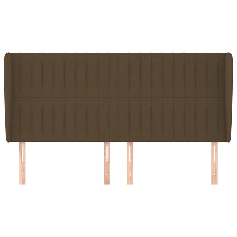 Hoofdbord Met Randen Stof 163 x 23 x 118/128 cm Donkerbruin