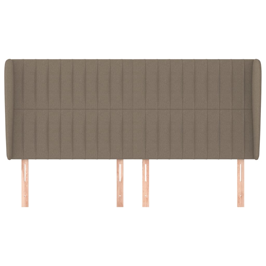 Hoofdbord Met Randen Stof 163 x 23 x 118/128 cm Taupe