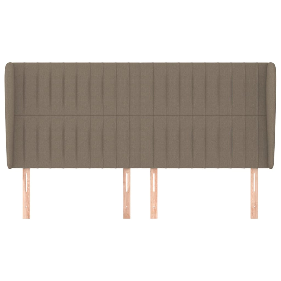Hoofdbord Met Randen Stof 163 x 23 x 118/128 cm Taupe