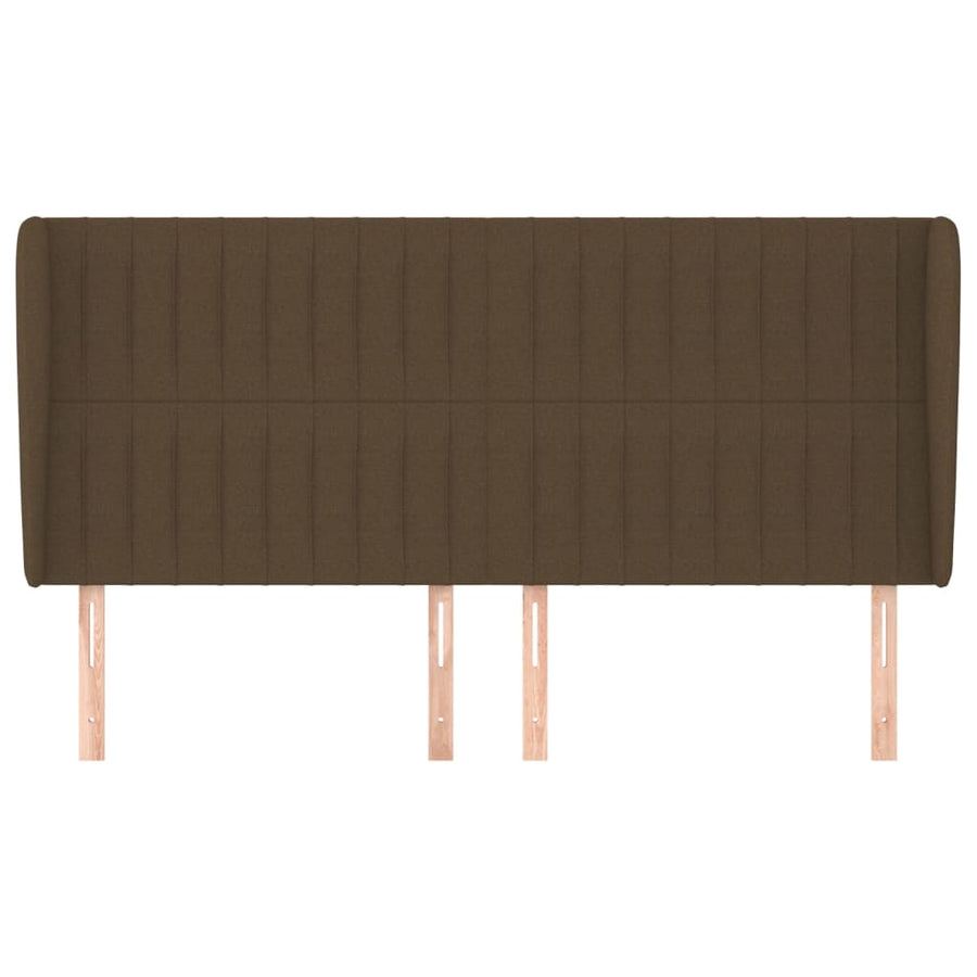 Hoofdbord Met Randen Stof 183 x 23 x 118/128 cm Donkerbruin