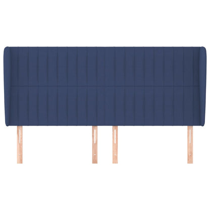 Hoofdbord Met Randen Stof 183 x 23 x 118/128 cm Blauw