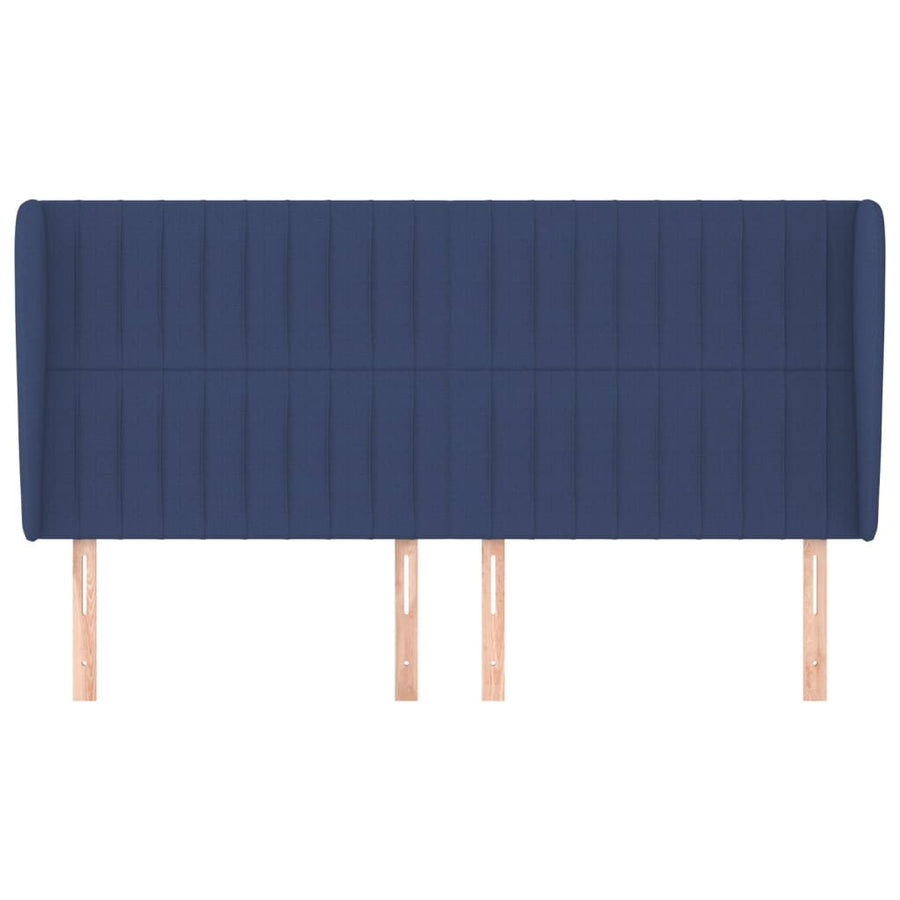 Hoofdbord Met Randen Stof 183 x 23 x 118/128 cm Blauw