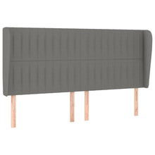 Hoofdbord Met Randen Stof 203 x 23 x 118/128 cm Donkergrijs