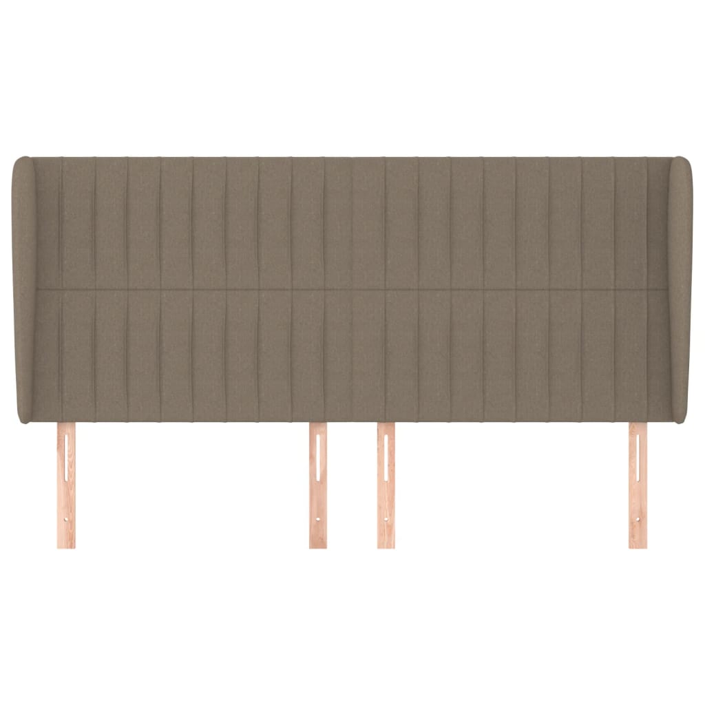Hoofdbord Met Randen Stof 203 x 23 x 118/128 cm Taupe