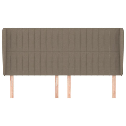 Hoofdbord Met Randen Stof 203 x 23 x 118/128 cm Taupe