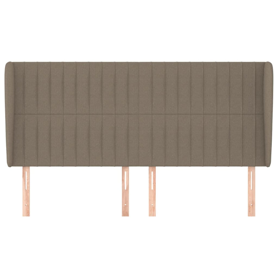 Hoofdbord Met Randen Stof 203 x 23 x 118/128 cm Taupe