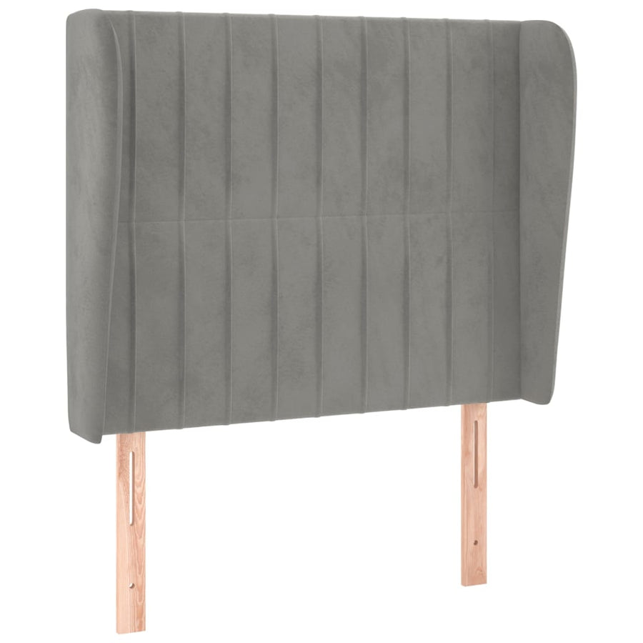Hoofdbord Met Randen Fluweel 83 x 23 x 118/128 cm Lichtgrijs