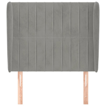 Hoofdbord Met Randen Fluweel 83 x 23 x 118/128 cm Lichtgrijs