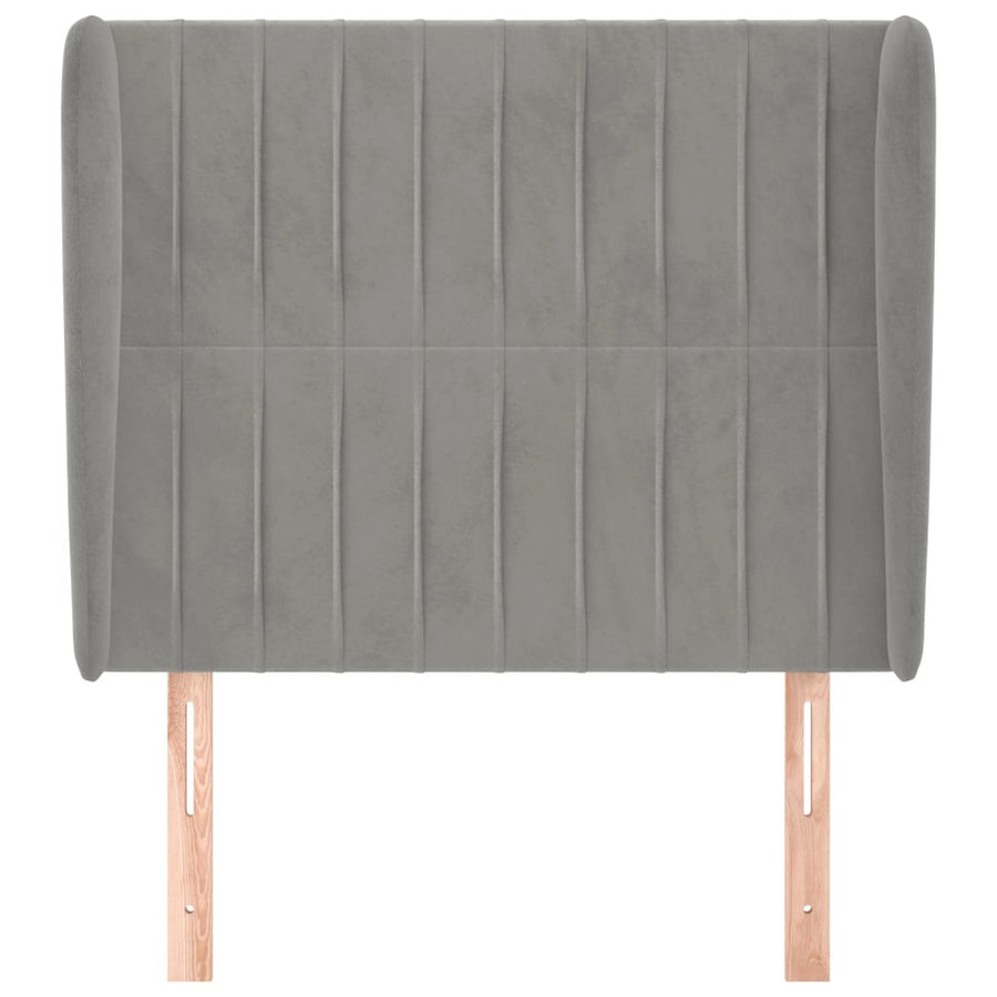 Hoofdbord Met Randen Fluweel 83 x 23 x 118/128 cm Lichtgrijs