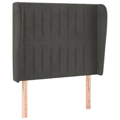 Hoofdbord Met Randen Fluweel 83 x 23 x 118/128 cm Donkergrijs