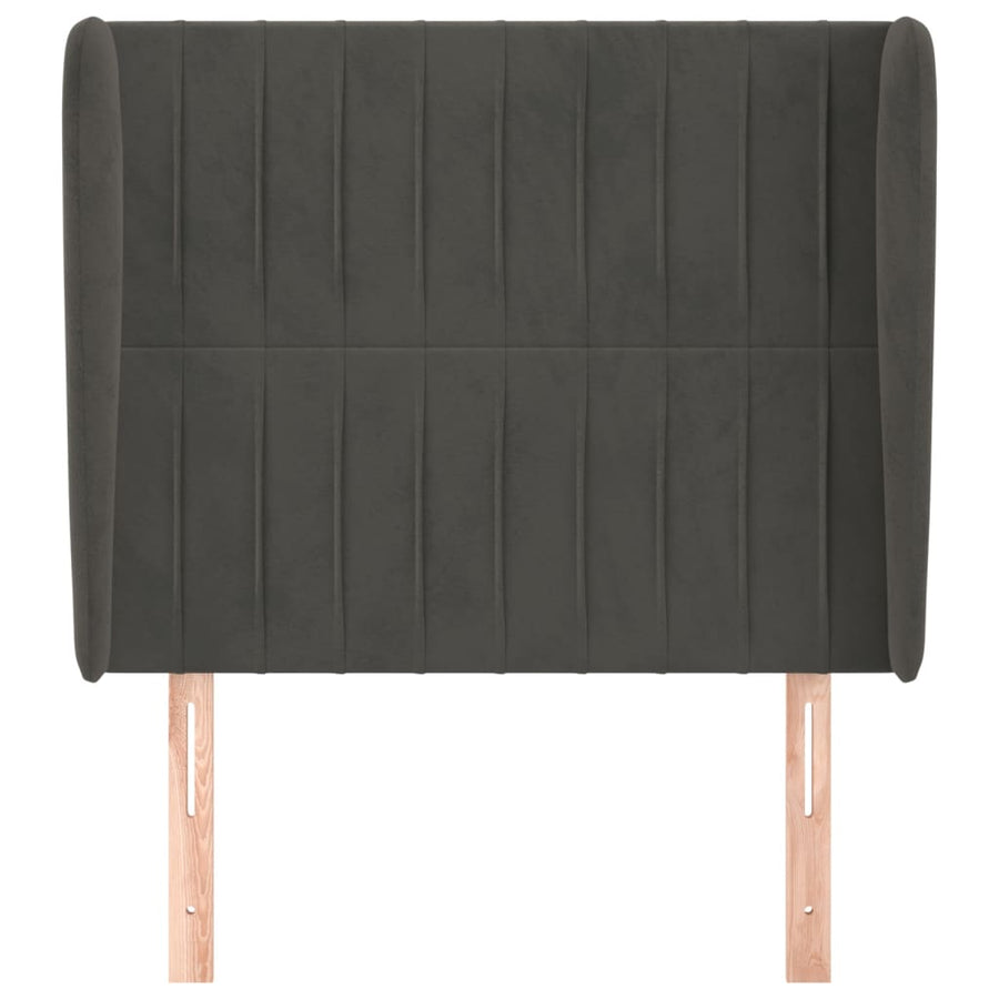 Hoofdbord Met Randen Fluweel 83 x 23 x 118/128 cm Donkergrijs