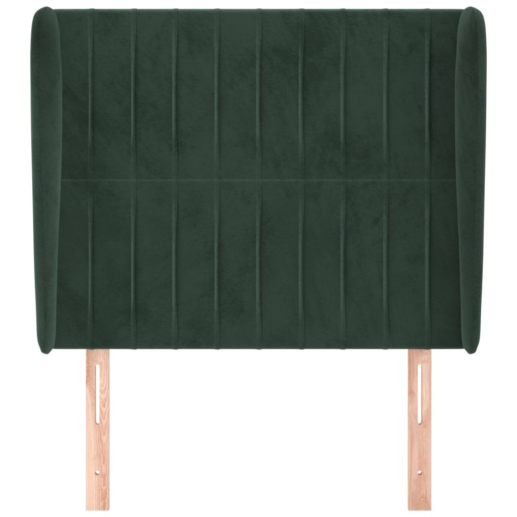 Hoofdbord Met Randen Fluweel 83 x 23 x 118/128 cm Donkergroen