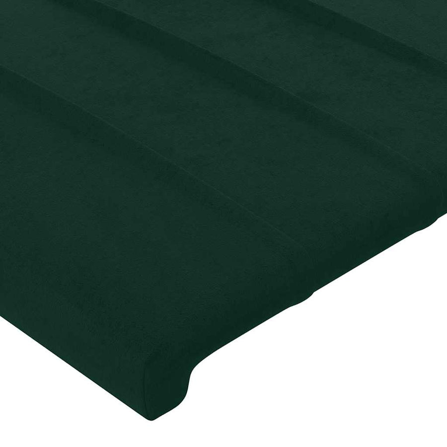 Hoofdbord met randen 83x23x118/128 cm fluweel donkergroen