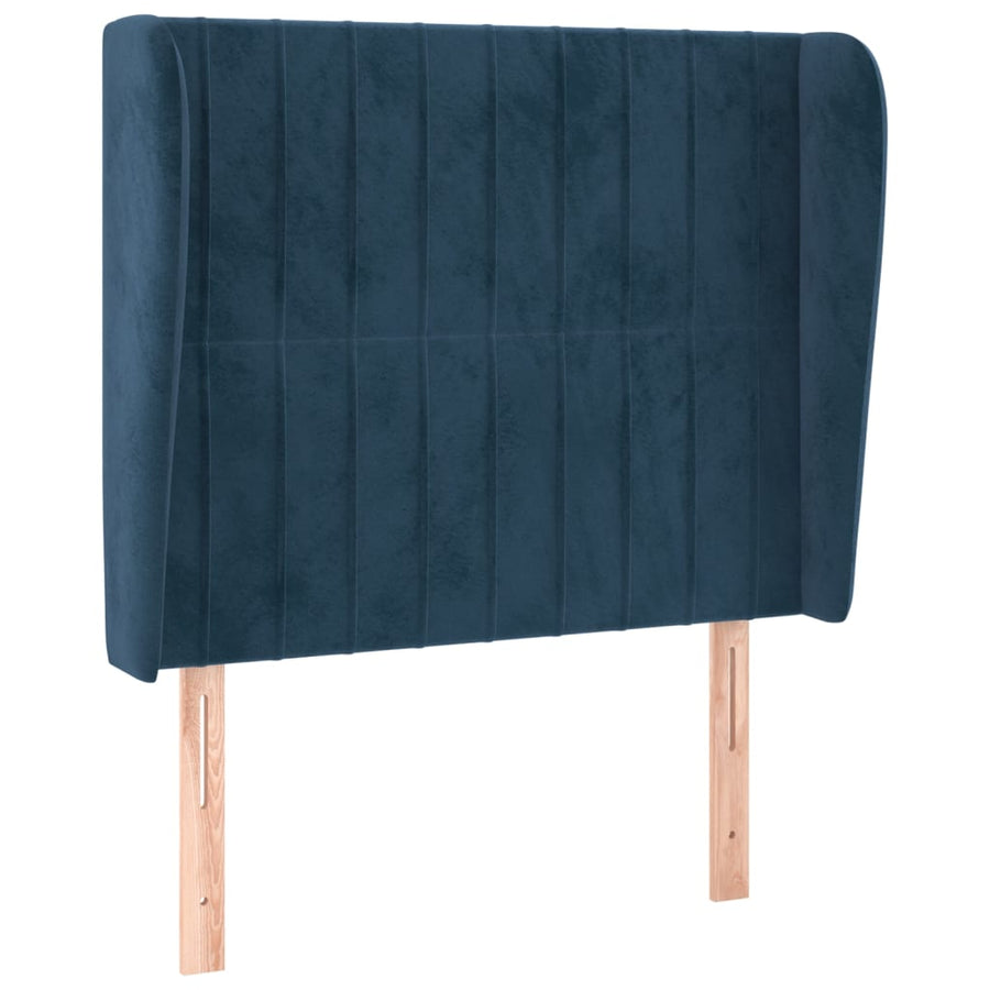 Hoofdbord Met Randen Fluweel 83 x 23 x 118/128 cm Donkerblauw