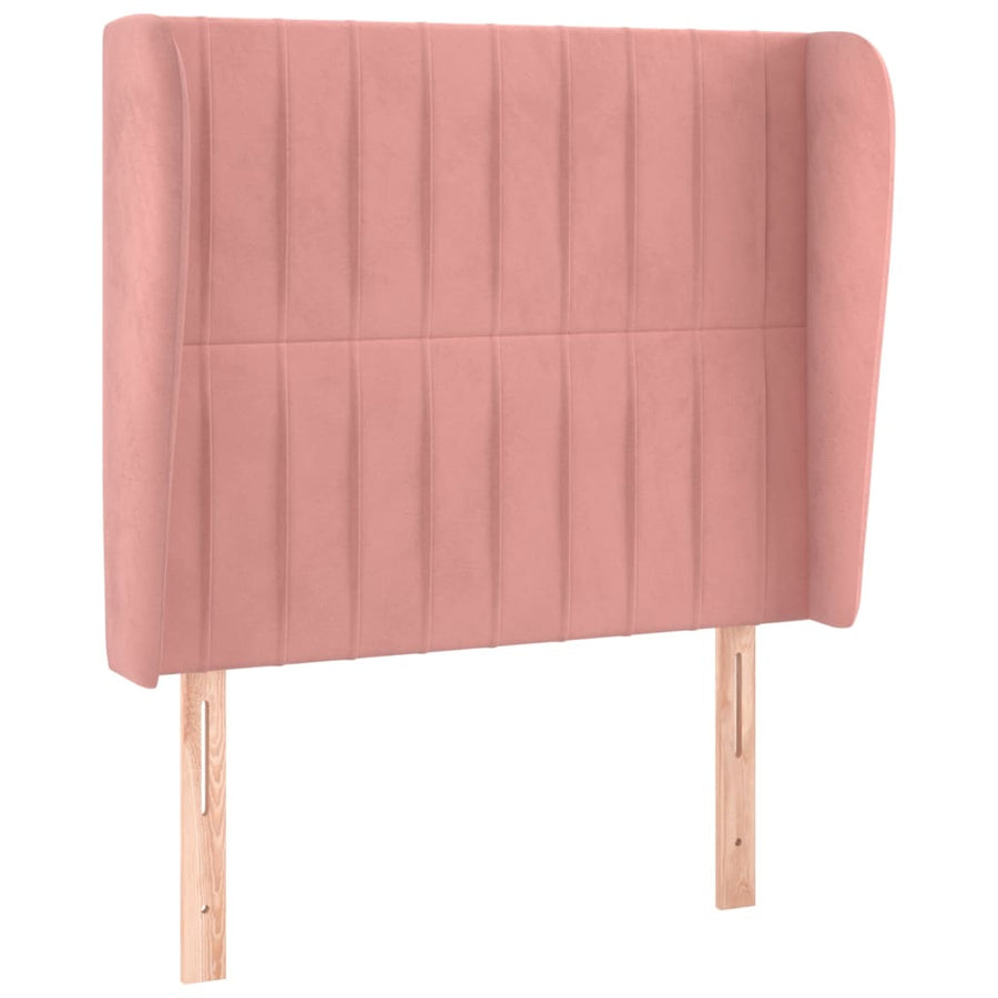 Hoofdbord Met Randen Fluweel 83 x 23 x 118/128 cm Roze