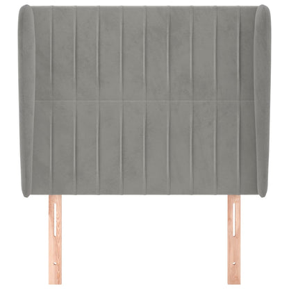 Hoofdbord Met Randen Fluweel 93 x 23 x 118/128 cm Lichtgrijs