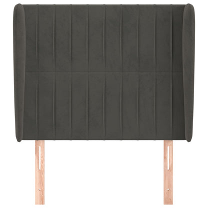 Hoofdbord Met Randen Fluweel 93 x 23 x 118/128 cm Donkergrijs