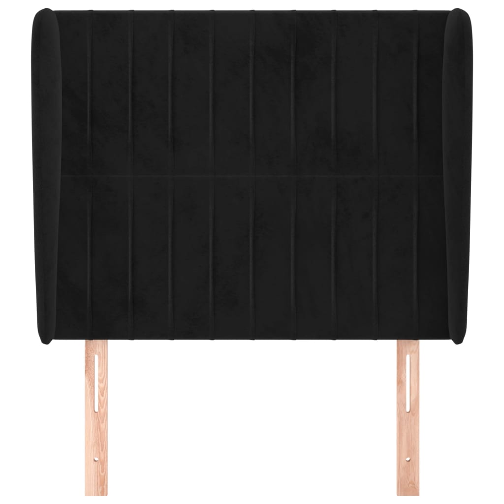 Hoofdbord Met Randen Fluweel 93 x 23 x 118/128 cm Zwart