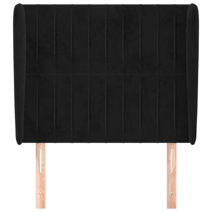 Hoofdbord Met Randen Fluweel 93 x 23 x 118/128 cm Zwart