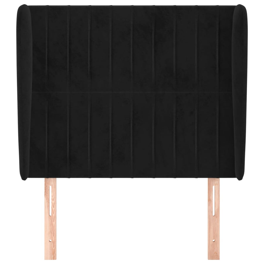 Hoofdbord Met Randen Fluweel 93 x 23 x 118/128 cm Zwart