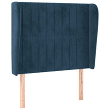Hoofdbord Met Randen Fluweel 93 x 23 x 118/128 cm Donkerblauw