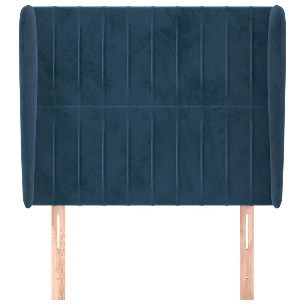 Hoofdbord Met Randen Fluweel 93 x 23 x 118/128 cm Donkerblauw