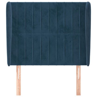 Hoofdbord Met Randen Fluweel 93 x 23 x 118/128 cm Donkerblauw