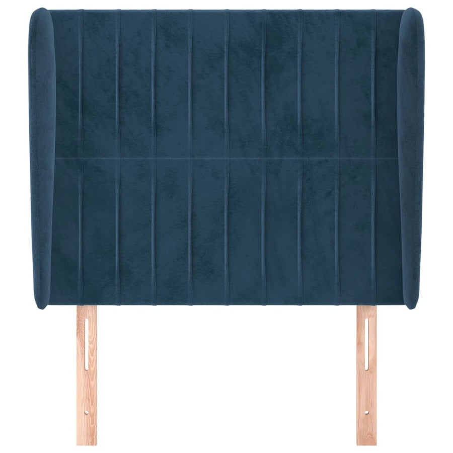 Hoofdbord Met Randen Fluweel 93 x 23 x 118/128 cm Donkerblauw