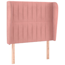 Hoofdbord Met Randen Fluweel 93 x 23 x 118/128 cm Roze