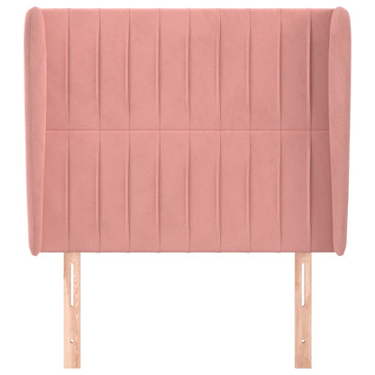 Hoofdbord Met Randen Fluweel 93 x 23 x 118/128 cm Roze