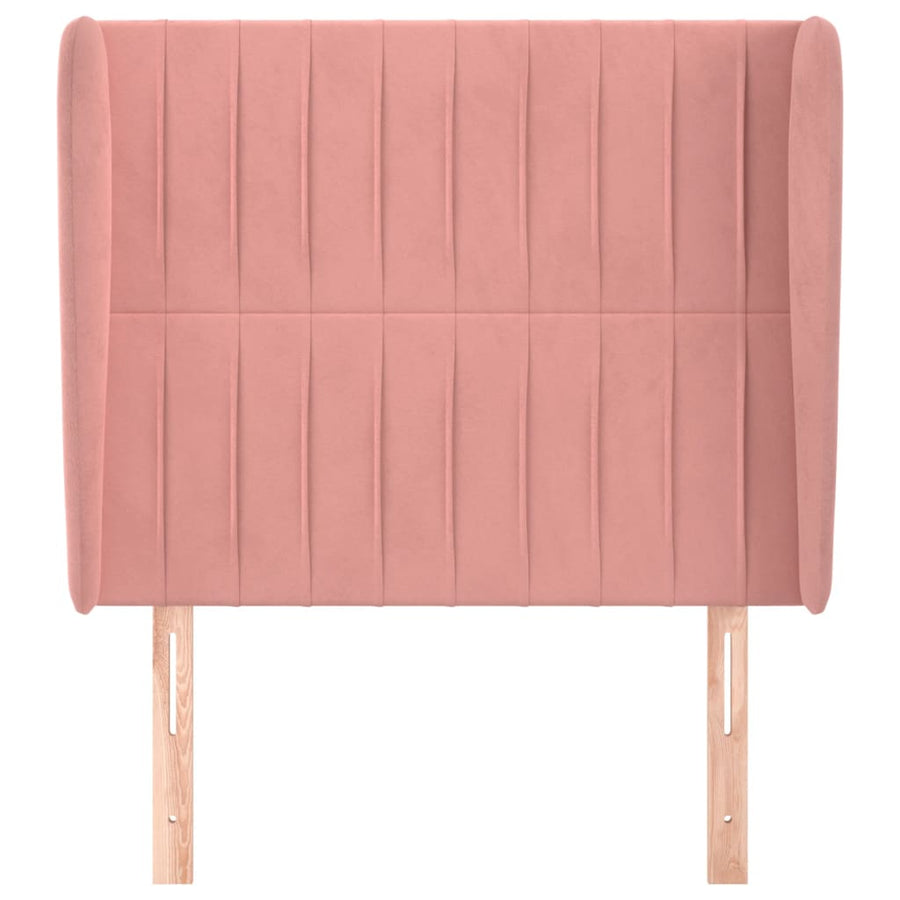 Hoofdbord Met Randen Fluweel 93 x 23 x 118/128 cm Roze