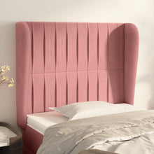 Hoofdbord Met Randen Fluweel 93 x 23 x 118/128 cm Roze
