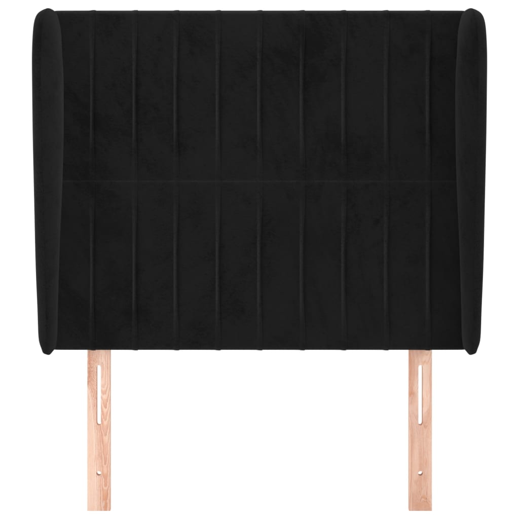 Hoofdbord Met Randen Fluweel 103 x 23 x 118/128 cm Zwart