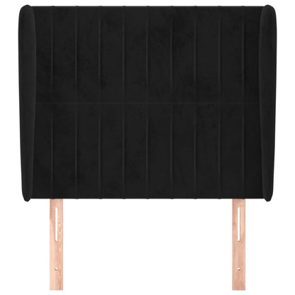 Hoofdbord Met Randen Fluweel 103 x 23 x 118/128 cm Zwart