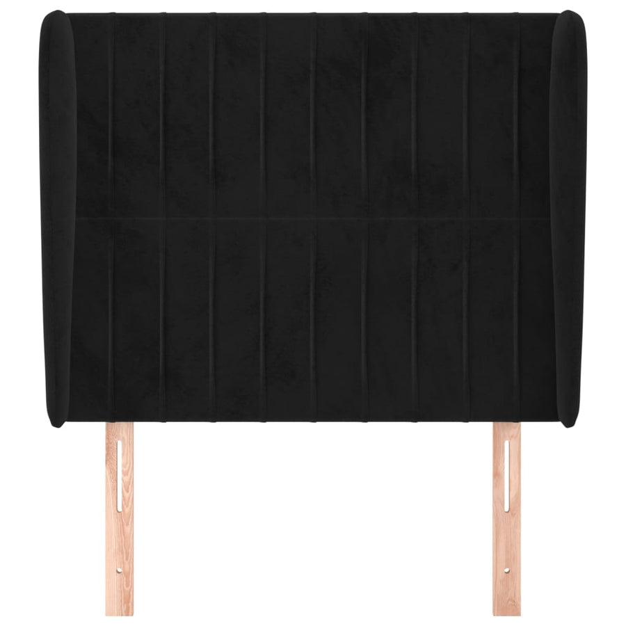 Hoofdbord Met Randen Fluweel 103 x 23 x 118/128 cm Zwart