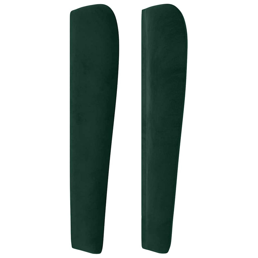 Hoofdbord met randen 103x23x118/128 cm fluweel donkergroen