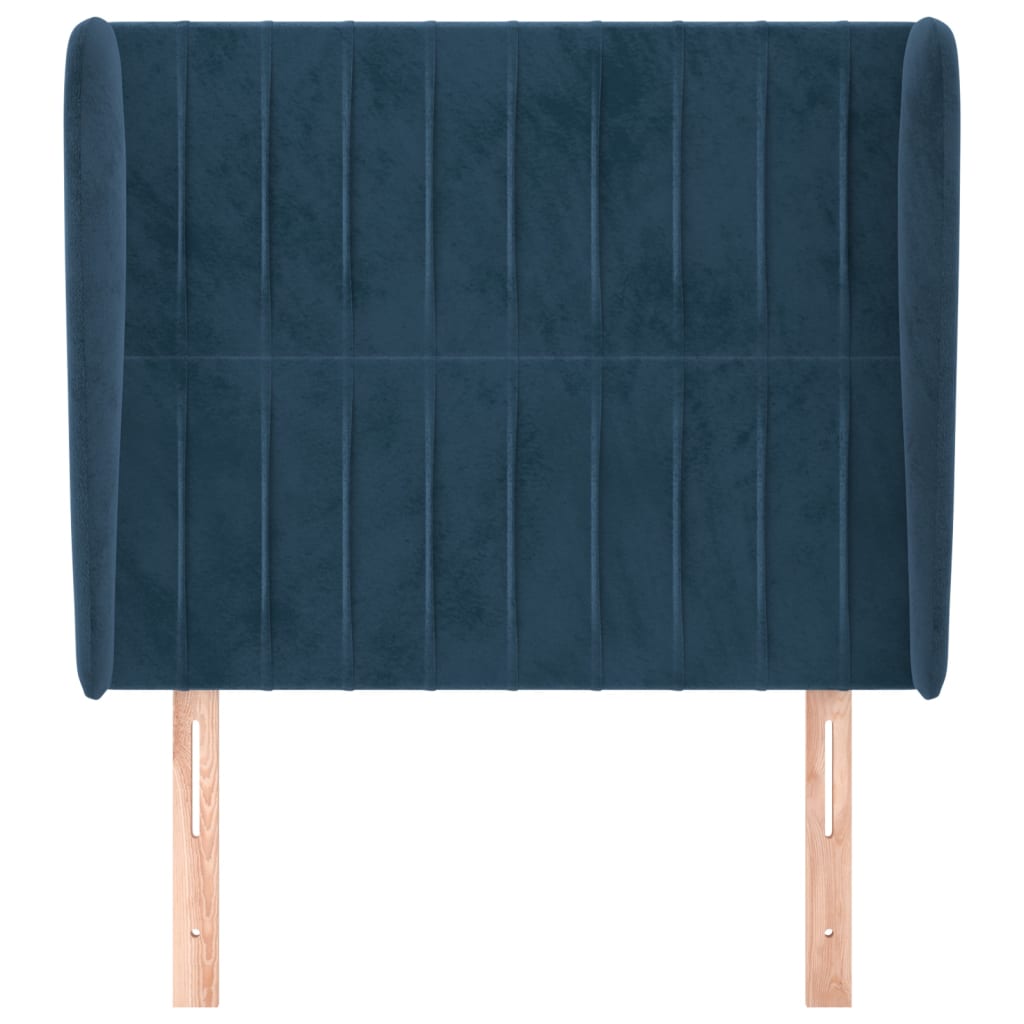 Hoofdbord Met Randen Fluweel 103 x 23 x 118/128 cm Donkerblauw