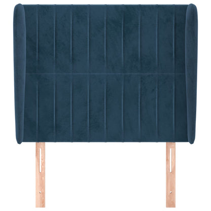 Hoofdbord Met Randen Fluweel 103 x 23 x 118/128 cm Donkerblauw