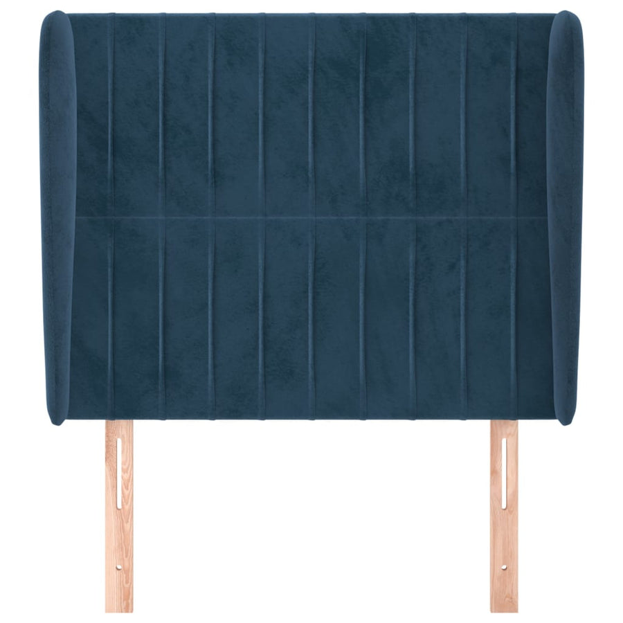 Hoofdbord Met Randen Fluweel 103 x 23 x 118/128 cm Donkerblauw