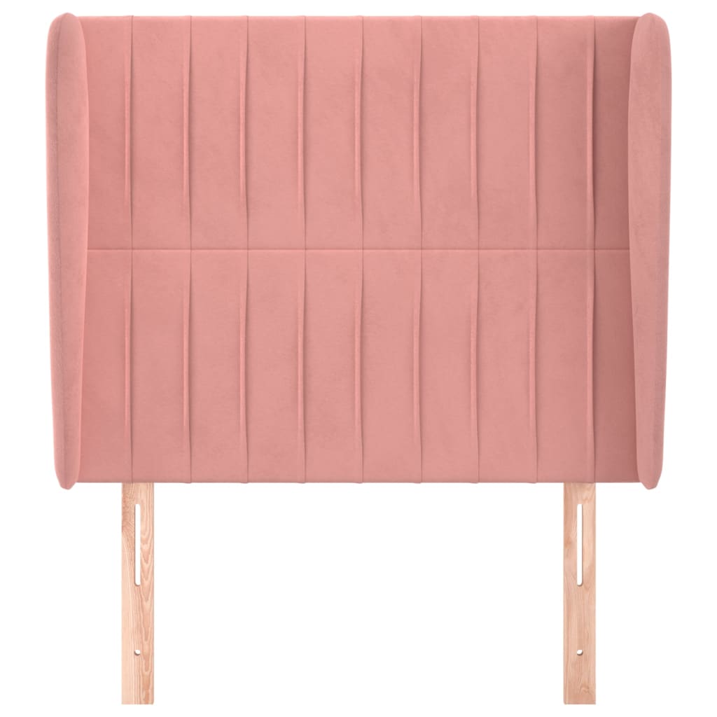 Hoofdbord Met Randen Fluweel 103 x 23 x 118/128 cm Roze