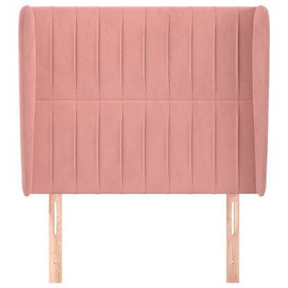 Hoofdbord Met Randen Fluweel 103 x 23 x 118/128 cm Roze