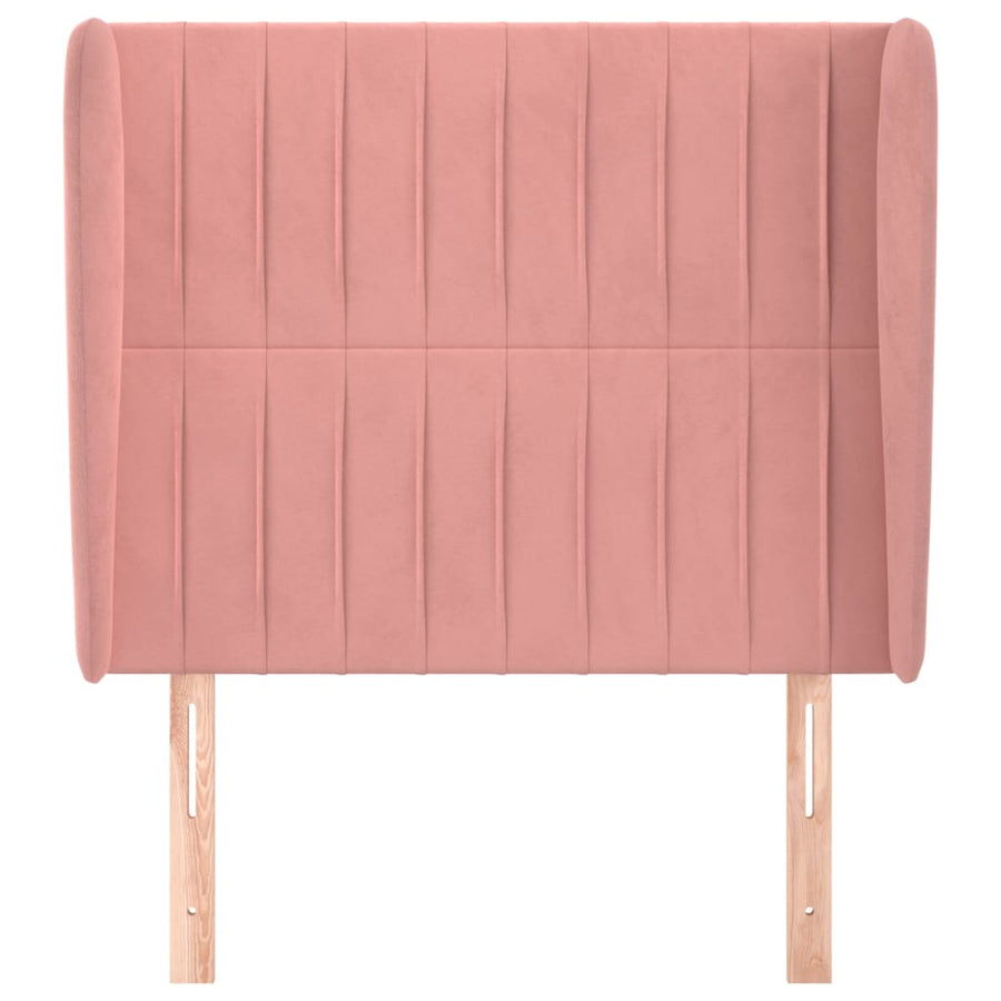 Hoofdbord Met Randen Fluweel 103 x 23 x 118/128 cm Roze