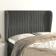 Hoofdbord 147x23x118/128 cm fluweel donkergrijs