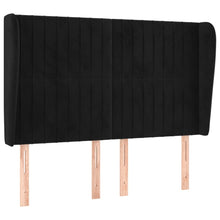 Hoofdbord Met Randen Fluweel 147 x 23 x 118/128 cm Zwart