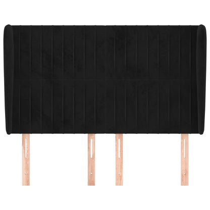 Hoofdbord Met Randen Fluweel 147 x 23 x 118/128 cm Zwart