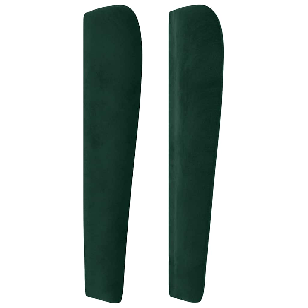 Hoofdbord met randen 147x23x118/128 cm fluweel donkergroen