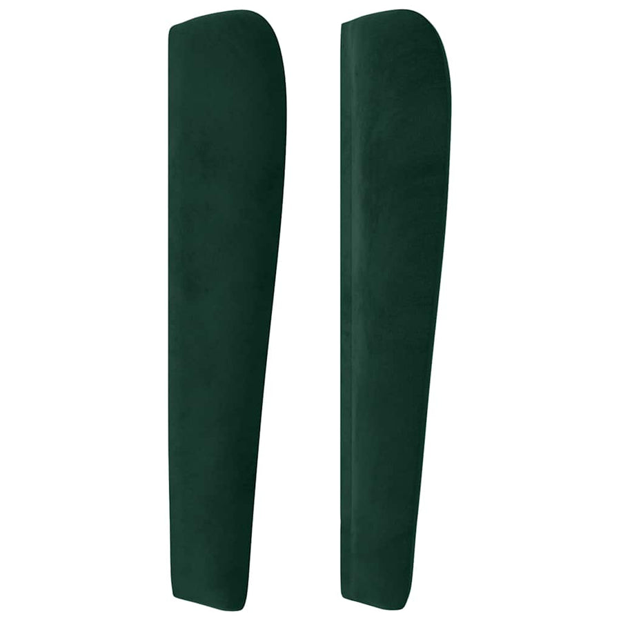 Hoofdbord met randen 147x23x118/128 cm fluweel donkergroen