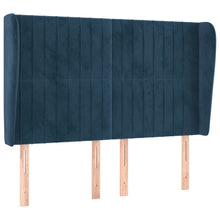 Hoofdbord Met Randen Fluweel 147 x 23 x 118/128 cm Donkerblauw