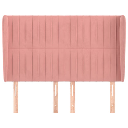 Hoofdbord Met Randen Fluweel 147 x 23 x 118/128 cm Roze
